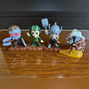 4 McDonald's Thor Love & Thunder Happy Meal Toy Action Figures Marvel